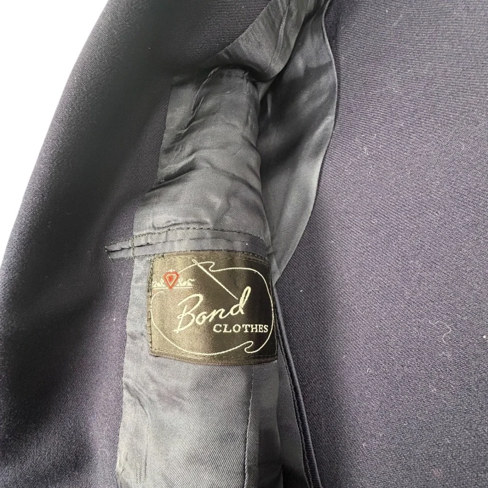1950s Bond Clothes 34X31 2 piece suit Men Navy Blue Wool Professional